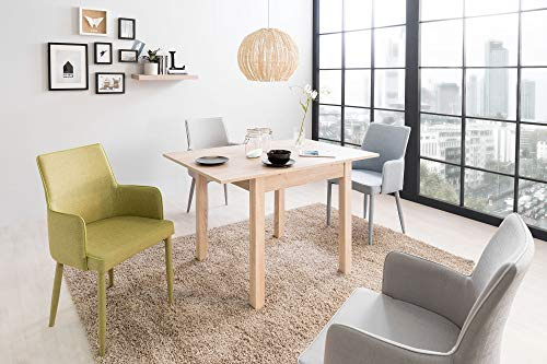 Newfurn Esstisch ausziehbar Sonoma Eiche Küchentisch Esszimmertisch | matt mit Holzmaserung, konische Holzbeine, skandinavisch modern, Speisetisch für bis zu 4 Personen, zum Einzug