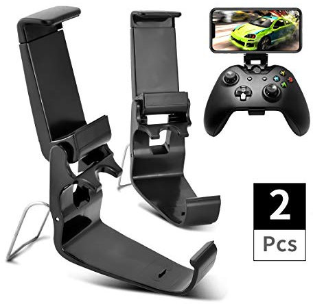 DLseego Compatible with 2 Pack Xbox One Controller Phone Mount Clip, Foldable Mobile Phone Holder for Game Controller, Smartphone Clamp Game Clip for Xbox One S/X,Nimbus & XL Wireless Controllers