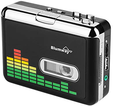 BlumWay Convertitore da cassette a MP3 tramite unità USB, convertitore di cassette digitale Audio Music Tape Convertitore da MP3 a lettore con auricolare, nessun computer necessario