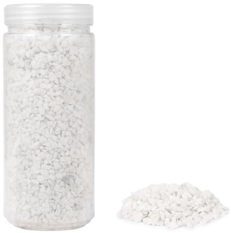 HEKU grobkörniges Deko-Granulat in weiß, ca. 750g I Vielseitig Einsetzbar I Ideal für Hochzeiten und Bastelprojekte I Wiederverschließbare Dose