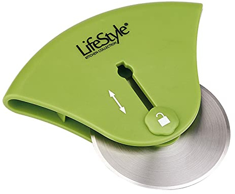 Cortador de pizza con hoja retráctil de acero inoxidable 12 x 8 x 2 cm, mango de plástico ergonómico, utensilio de cocina para cortar pizzas fácilmente