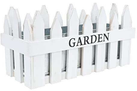 TOPBATHY Zaun Blumentopf Aus Holz Für Garten Deko Rustikale Blumen Übertopf Für Balkon Wohnzimmer DIY Blumengesteck Behälter