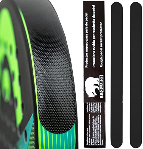 Protège-Raquette de Padel Noir Finition Rugueuse (Lot de 2). Protège-Cadre pour Raquette de Padel Multi-granulés. Protecteur de Padel Noir pour Une Protection maximale.
