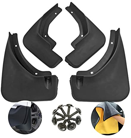 4 Pièces Voiture Bavette Garde Boue Compatible pour VW Passat B5 B5.5 1998-2004 Avant Arrière Pare-éclaboussures Protection Caoutchouc Garde-Boue Car Décorative Accessoire avec Vis