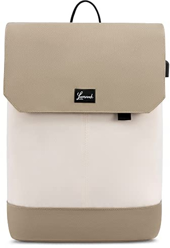 LOVEVOOK OVEVOOK ryggsäck dam elegant dagryggsäck vattentät dagryggsäck med laptopfack 15,6 tum & anti-stöld väska för utflykter, universitet, skola, Beige khaki, 15.6, Ryggsäck