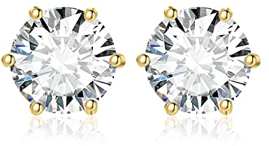 JewelryPalace Runda 1ct Moissanite-örhängen Silver 925 Damer, Smycken Med Simulerade Diamanter Bruden, örhängen Silver Flickor Med ädelstenar, örhängen Silver Små Med Stenar Gåva Kvinnor Guldpläterade