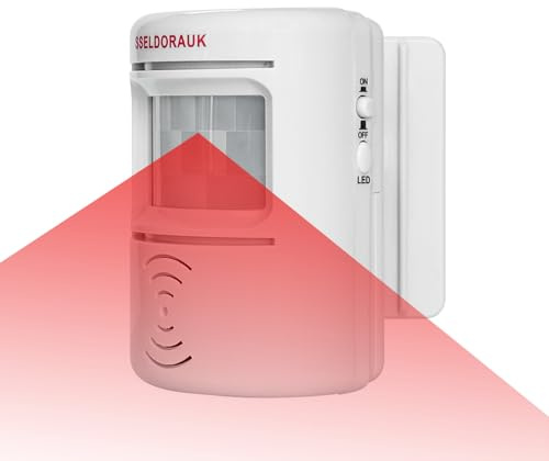 S SELDORAUK PIR Motion Sensor Door Bell Shop Visitor Alert Chime Dingdong Welcome Alarm Burglar Motion Detector