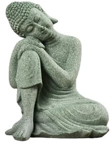 Ltahtliay Meditierende Buddha Statue Figur, Mini Buddha Serene Dekorative Sitzende Stein Zen Skulptur DekorationStein Handgemachte Buddha Skulpturen für Veranda Yard Kunst Dekoration, Zen Decor (E)