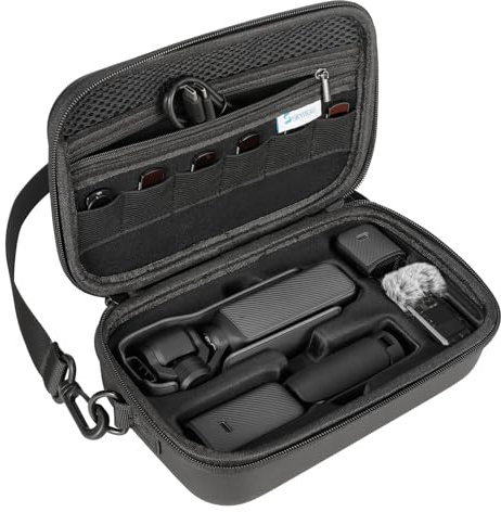 SKYREAT Osmo Pocket 3 Tasche, Tragbarer Aufbewahrungs Koffer aus PU, Carrying Case kompakte Reiseschutz Tasche für DJI Osmo Pocket 3 Creator Combo Zubehör
