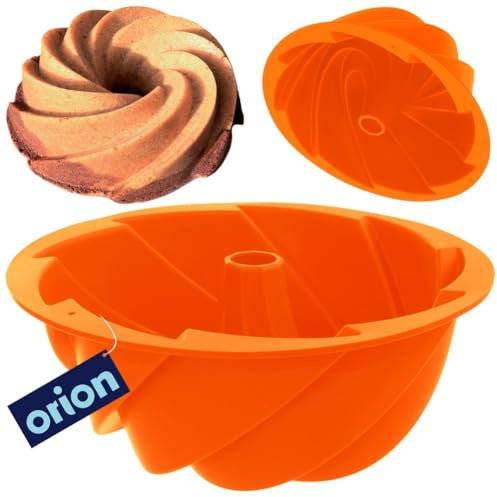 orion group Moule à kouglof en silicone - Moule à gâteau avec cheminée - Fleur SILLINIE - 23,5 cm