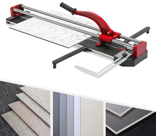 Cortador manual de azulejos de 800 mm, manual profesional, máquina de corte de azulejos, doble riel con soportes, herramientas de posicionamiento por infrarrojos, para corte de precisión, color rojo,