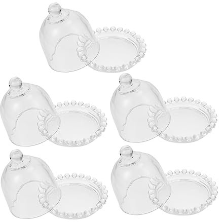 PRETYZOOM 5St Tortendeckel aus Glas glasglocke Kuchen tortenst?nder tortenglocke Kitchen Tools küchenwerkzeug Hochzeit Butterdose Displayabdeckung Kuchenstand Nachtisch