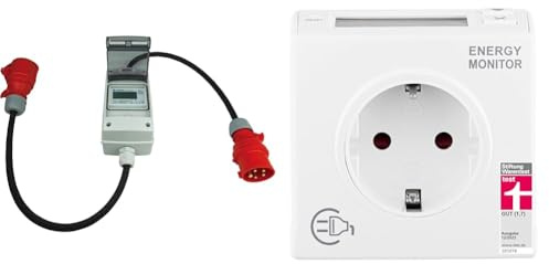 NW Powersolutions NWP 16A 400V CEE Adapter - mobiler digitaler Stromzähler - geeicht & REV Stromzähler – Ausgezeichnet von Stiftung Warentest mit Note 1,7