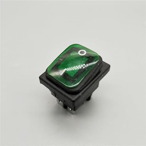 KCD4 20A/250V 4 broches DPST IP67 interrupteur à bascule étanche scellé avec LED 12V 24V 110V 220V 30x22(Green,6 PIN_220V)