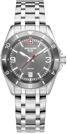 swiss alpine military Herren Uhr Analog Quarz 7034.1132SAM Edelstahl