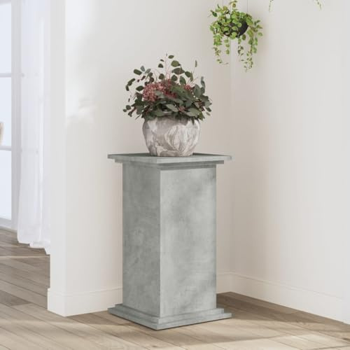 Homgoday Supporto per piante, colonna decorativa per piante, sgabello per fiori, colonna di fiori, tavolo da ordinare, grigio cemento, 33 x 33 x 60 cm, in legno