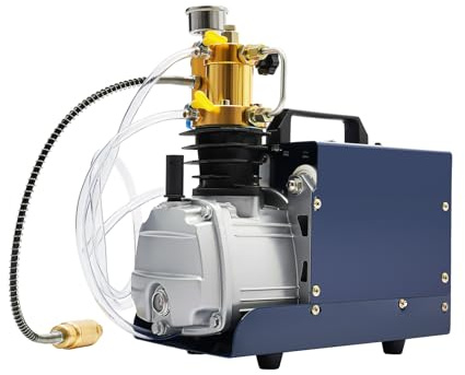 WooDerson PCP Luftkompressor Hochdruck Kompressor 300 Bar 1800W 2800R/Min Druck 0-30Mpa, Kühlkörper Zirkulierend Wasserkühlung, Copper Wire Motor, Motorüberlastungsschutz