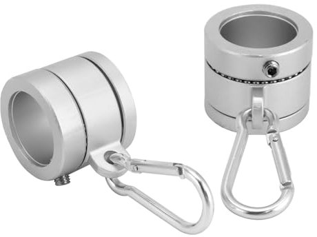 QWORK® Juego de 2 Anillos de Montaje de Aluminio para mástil de Bandera de Ø1,8 a 2,5 cm, Giratorio 360°, antibobinado, antioxidante