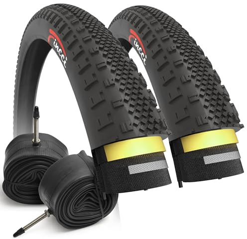 Fincci Gravel Copertoni Bici 700x38c - Set di Gomme Pieghevoli 28 con Protezione Antiforatura 1 mm e 2 Camere d'aria Presta 40-622 - Pneumatici per Montagne & Elettrica Bici, City Bike Uomo & Donna