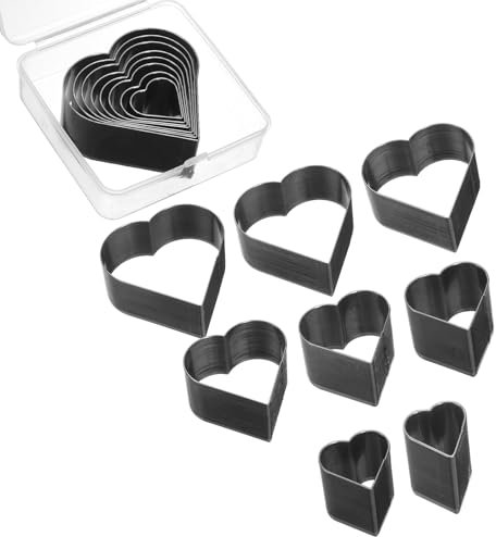 QUARKZMAN Leder Herzform Lochstanzen Set 8 Größen Leder Hohlstanzen Kit Langlebiges Stanzen Werkzeug aus Karbonstahl für Canvas Gurt Gürtel Lederhandwerk Arbeit 8 Stück