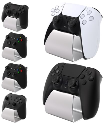 playvital Stand-al Supporto Metallo per ps5/Edge Controller(2 Pz) -Grigio | Stand Universale da Tavolo con Base Antiscivolo, Porta Joystick per ps4, per Xbox Controller, per Switch 1/2 Pro Joypad