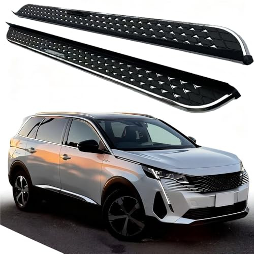 Pedane laterali per Peugeot 5008 2017-2023, pedane laterali in alluminio, stile cielo stellato, con staffe, 2 pezzi