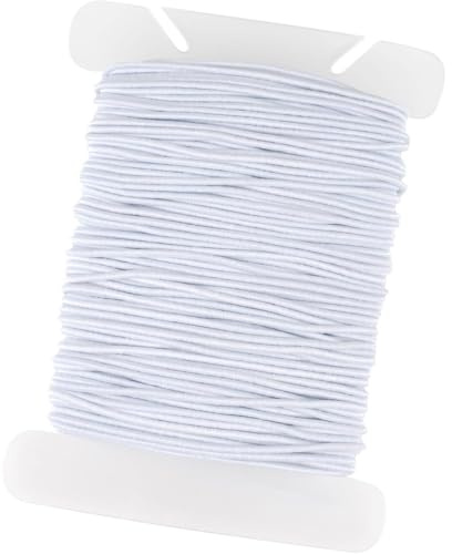 LAJUP 1 Stück Gummiband Für Armbänder, Gummischnur 1 Mm X 20 M, Gummikordel, Perlenschnur Elastische Faden Für DIY Handwerk Schmuckherstellung Halsketten(Weiß)