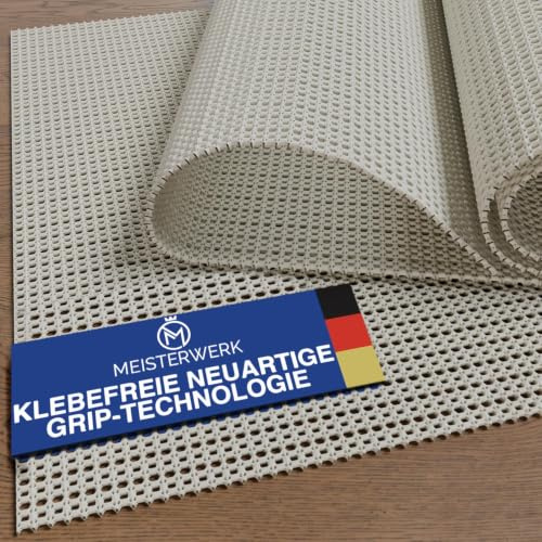 MEISTERWERK rutschfeste Teppichunterlage - (EXTRA STARKER Halt) Anti-Rutsch-Matte für Teppiche & Läufer | zuschneidbar, universell einsetzbar für alle Böden | 150x220 cm