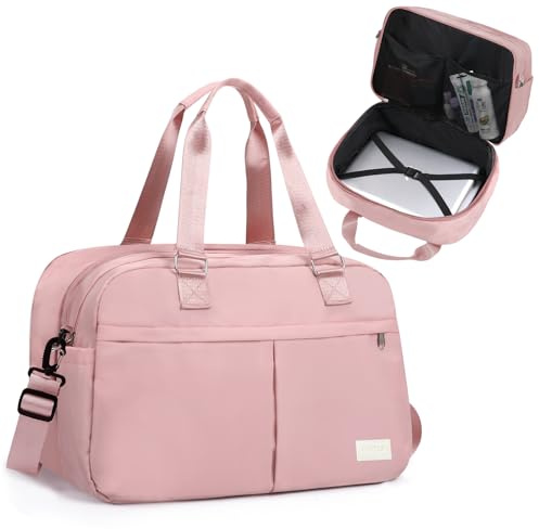 Outplea 23–35 L expanderbar duffelväska för resor, gym, weekendväska med våtficka för resor, gym, helg och affärsresa, Persikorosa, 23-35l, Duffel ryggsäckar