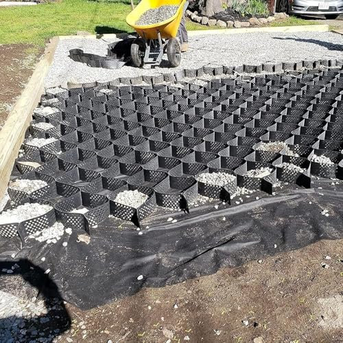 Lastre Stabilizzatore de Ghiaia Griglia carrabile per impieghi gravosi, Rinforzo al Suolo, Alto 2 Pollici Geogriglia di stabilizzazione del Suolo in Ghiaia, Facile da estendere+