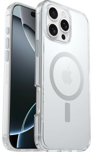 OtterBox Symmetry Series Clear MagSafe Case for iPhone 16 Pro Max, Shockproof, Drop proof, Protective Thin Case, 3x Tested to Military Standard, Clear, Non-Retail Packaging