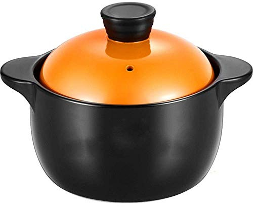 Olla de cerámica para cocinar, cazuela de Barro, Olla de Barro para estofado, cocción a Alta Temperatura, Duradera y fácil de Limpiar, Capacidad de 5,8 l.