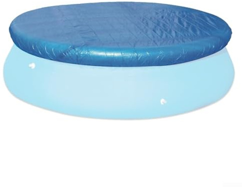 Copertura per piscina in polietilene, antipolvere, impermeabile, protezione per piscine rotonde o rettangolari, in tessuto con coulisse per evitare che il vento soffia (diametro: 457 cm)