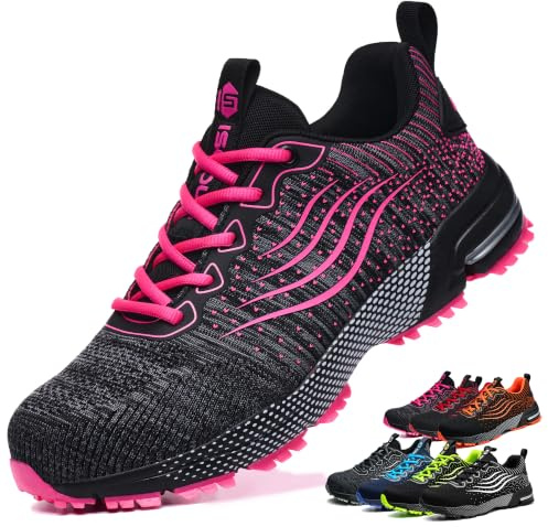 ISOOUS Chaussures de Sécurité Hommes Légère Chaussures de Travail Femmes | Baskets de Sécurité Respirante Embout Acier Baskets de Travail Antidérapante Confortable Protection Sportive Unisex 36-48 EU