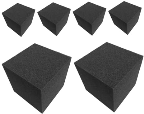 SAFIGLE 6pcs Black Soundproofing Panels Made of Deformation-resistant Polyurethane Cube Shape for Effective Sound Absorption and Noise Reduction in Home Studio Walls
