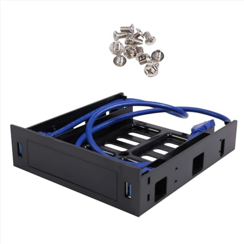 Lafeier 2 x USB 3.0 frontpanel med 3,5 tums enhet/HDD eller 2,5 tum SSD/HDD till 5,25 diskett optisk enhetsfack för diskett
