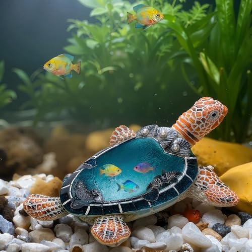 PepFurSt Fish Tank Decorations-See Turtle Figurines -Aquarium Decorations Small Accessories-Vibrant Resin Home Decor-for Ponds, Gardens, and Fountain Ornaments-A Thoughtful Gift (Blue)