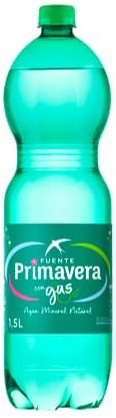 Fuente Primavera Eau Minérale Gazeuse Naturelle, Bouteille PET 1,5 L, Pack de 6, Origine Espagne