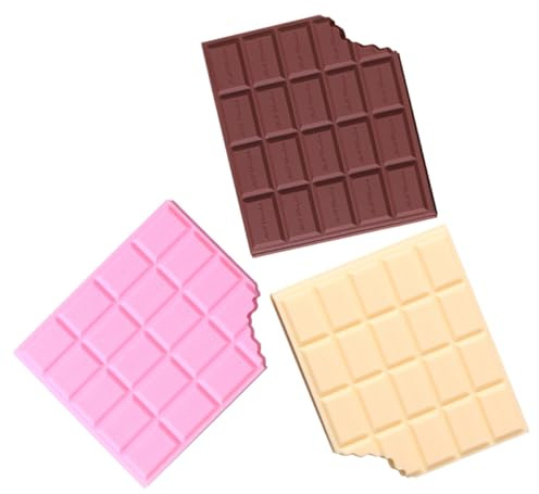 CLISPEED 3 bloc de notas con forma de chocolate, bloc de notas creativo, divertido y único, material de papel PVC, uso versátil, artículo decorativo de escritorio para regalo