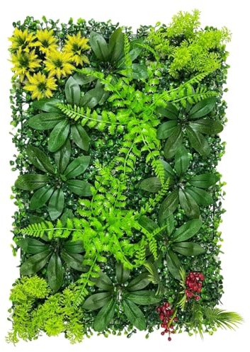 NDSJAIE Sichtschutz für den Garten 1pc Künstliche Grüne Pflanze Wand Panel Mit Gras Blume Buchsbaum Hedge Outdoor Privatsphäre Zaun Bildschirm Für die Terrasse