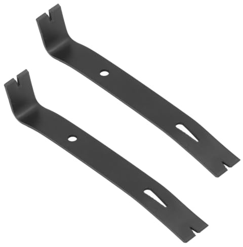 Beufee 2PCS Pry Bar, Black Crowbar Mini Nail Puller Crowbar High Carbon Steel Flat Bar Tool for Woodworking Household