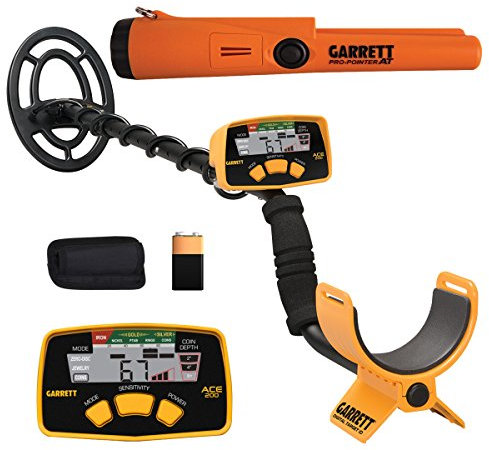 Garrett ACE 200 Metal Detector con bobina di ricerca impermeabile e Pro-Pointer AT