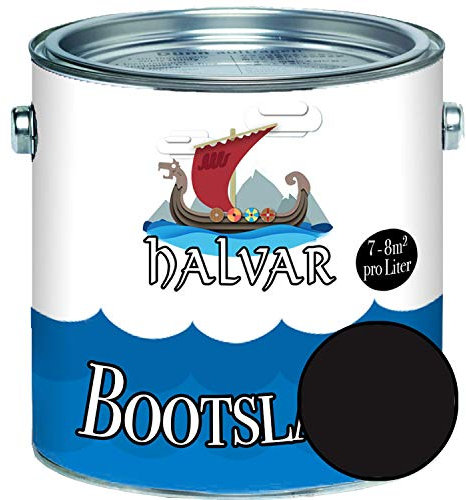 Halvar 2-K MATT Yachtlack Braun RAL 8000-8028 Bootslack für GFK/Polyester/Kunststoff 2-Komponenten Lack inkl. Härter (1 L, RAL 8022 Schwarzbraun)