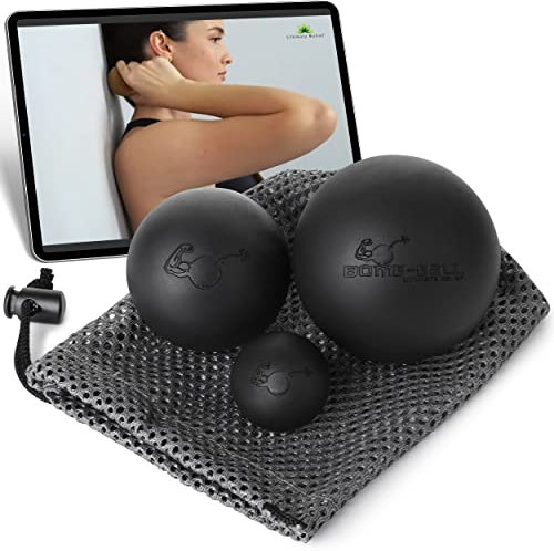 Bomb-Ball Black Massage Ball Set - Faszien + Lacrosse Bälle für ultimative Muskelentspannung, Selbstmassage, Faszientraining + Triggerpunkt Therapie