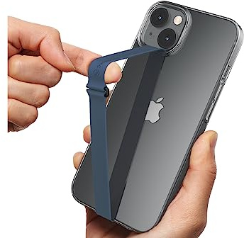 Sinjimoru Silikon Handy Halterung für Finger mit Clip, Handy Fingerhalter für Handyhülle iPhone Fingerhalter Phone Strap Fingerhalterung für iPhone & Android. Sinji Loop Clip 210 Marne Blau
