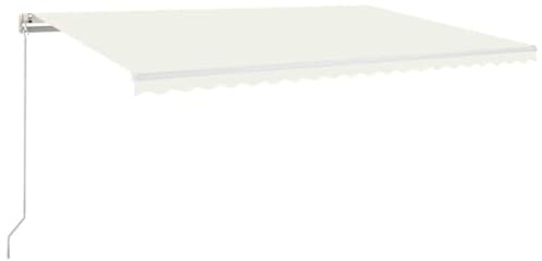vidaXL Gelenkarmmarkise Einziehbar mit LED Markise Sonnenmarkise Balkonmarkise Sonnenschutz Sichtschutz Fenster Terrasse Garten 500x300cm Creme