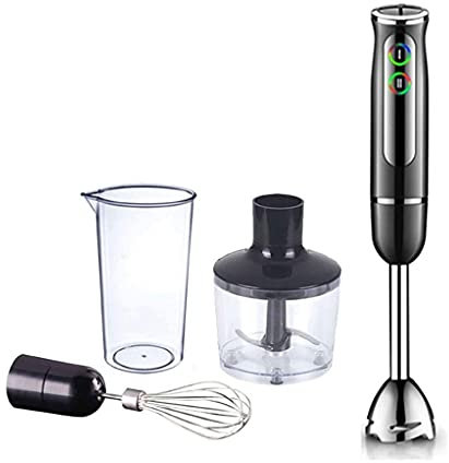 SMSOM Blender de la Mano, 600W Stick Stick Blender Handheld Handheld Fijado con Picador, contenedor, batidor de Huevo, BPA Libre