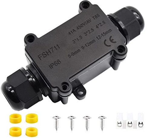 MABUSIYI IP68 Waterproof Junction Box, Outdoor Electrical Junction Boxes, Outdoor Cable Connectors Wire Connector Electrical Junction Box for 5-12 MM Diameter Cable (2-Way)