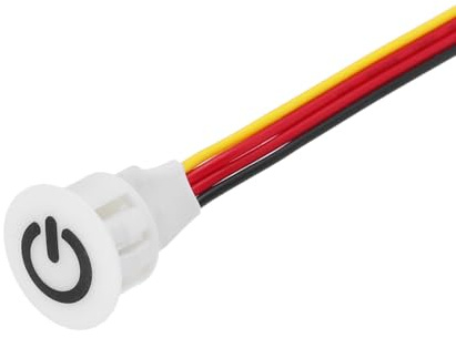 sourcing map DC 12V Touch Dimmer Interruttore 13mm Diametro Snap-in Mount Bianco per Luci LED Striscia Luci