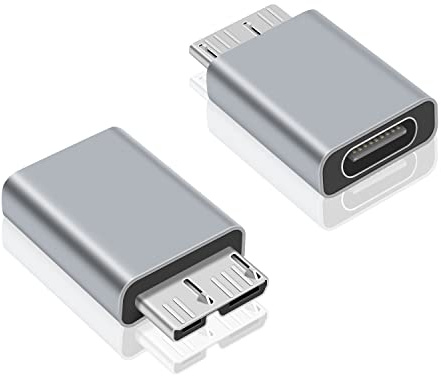 Poyiccot USB C to Micro B Adapter, Type C to Micro B Cable Adapter, 2Pack Micro B to USB C 3.1 Gen2 Adapter for Hard Drive Cable, USB C Hard Drive Cable Adapter for USB 3.0 External Portable SSD HDD